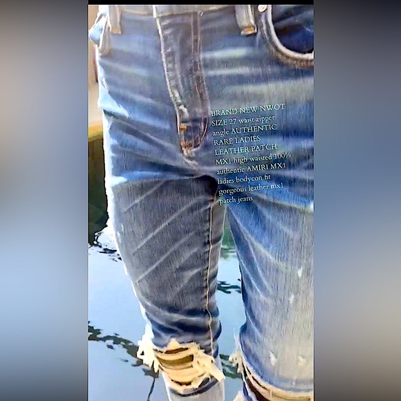 COPY - Brand new W tags Rare ladies AMIRI mx1 medium indigo ankle zipper leathe… - Picture 15 of 17